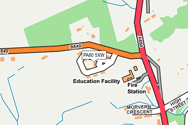 PA80 5XW map - OS OpenMap – Local (Ordnance Survey)