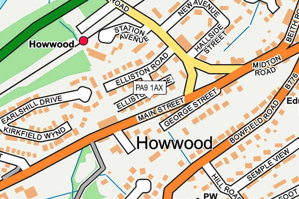 PA9 1AX map - OS OpenMap – Local (Ordnance Survey) PA9 1AX map - OS OpenMap – Local (Ordnance Survey)