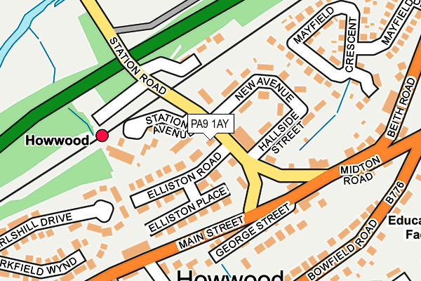 PA9 1AY map - OS OpenMap – Local (Ordnance Survey) PA9 1AY map - OS OpenMap – Local (Ordnance Survey)