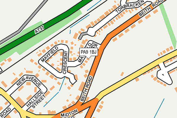 PA9 1BJ map - OS OpenMap – Local (Ordnance Survey) PA9 1BJ map - OS OpenMap – Local (Ordnance Survey)