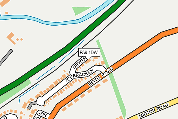 PA9 1DW map - OS OpenMap – Local (Ordnance Survey) PA9 1DW map - OS OpenMap – Local (Ordnance Survey)