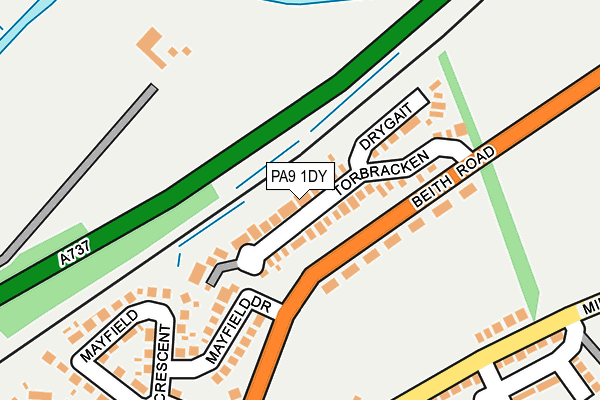 PA9 1DY map - OS OpenMap – Local (Ordnance Survey) PA9 1DY map - OS OpenMap – Local (Ordnance Survey)