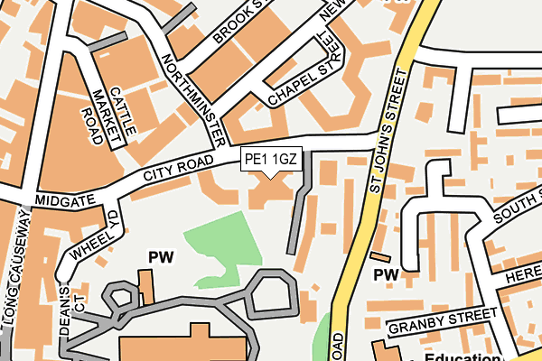 PE1 1GZ map - OS OpenMap – Local (Ordnance Survey) PE1 1GZ map - OS OpenMap – Local (Ordnance Survey)