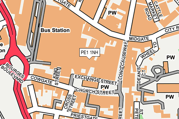 PE1 1NH map - OS OpenMap – Local (Ordnance Survey) PE1 1NH map - OS OpenMap – Local (Ordnance Survey)