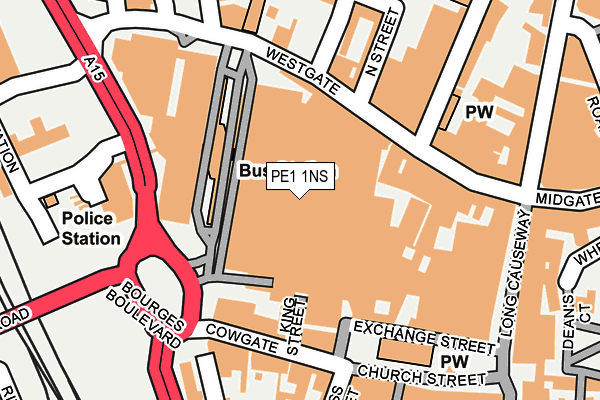 PE1 1NS map - OS OpenMap – Local (Ordnance Survey) PE1 1NS map - OS OpenMap – Local (Ordnance Survey)