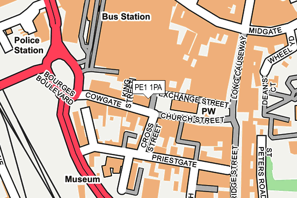 PE1 1PA map - OS OpenMap – Local (Ordnance Survey)