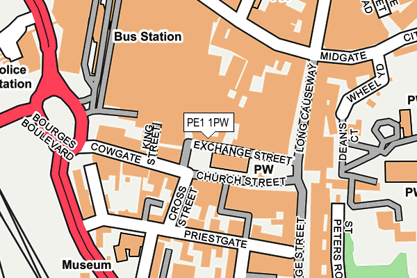 PE1 1PW map - OS OpenMap – Local (Ordnance Survey) PE1 1PW map - OS OpenMap – Local (Ordnance Survey)