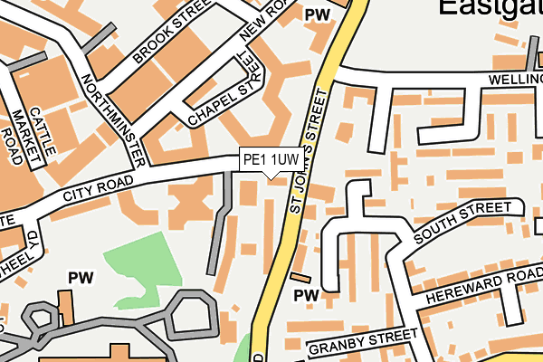 PE1 1UW map - OS OpenMap – Local (Ordnance Survey) PE1 1UW map - OS OpenMap – Local (Ordnance Survey)