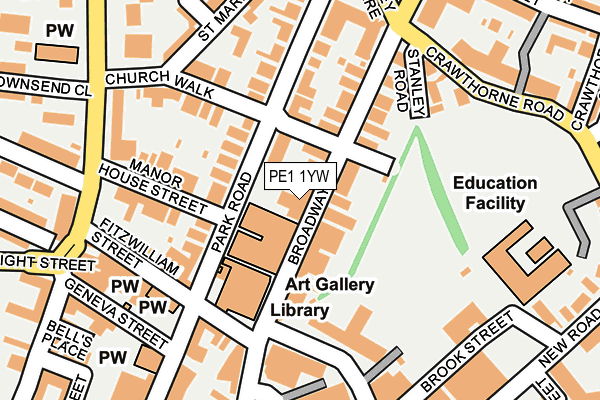 PE1 1YW map - OS OpenMap – Local (Ordnance Survey) PE1 1YW map - OS OpenMap – Local (Ordnance Survey)