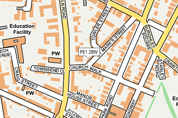 PE1 2BW map - OS OpenMap – Local (Ordnance Survey) PE1 2BW map - OS OpenMap – Local (Ordnance Survey)