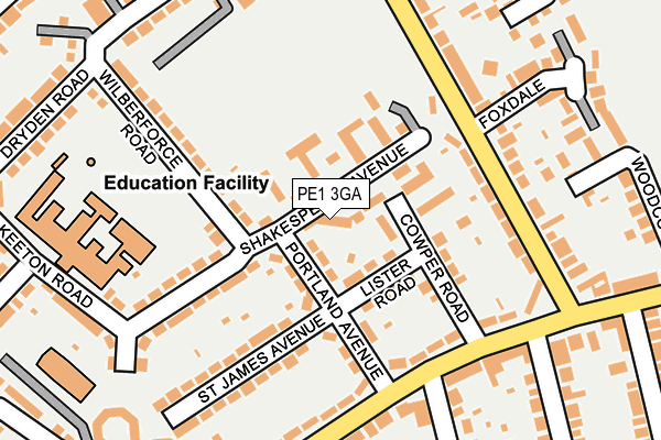 PE1 3GA map - OS OpenMap – Local (Ordnance Survey) PE1 3GA map - OS OpenMap – Local (Ordnance Survey)