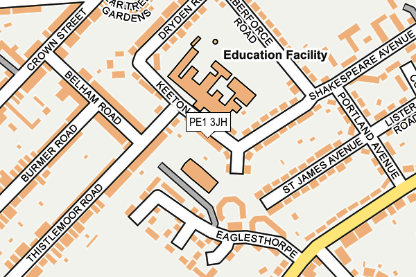 PE1 3JH map - OS OpenMap – Local (Ordnance Survey) PE1 3JH map - OS OpenMap – Local (Ordnance Survey)