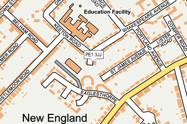 PE1 3JJ map - OS OpenMap – Local (Ordnance Survey) PE1 3JJ map - OS OpenMap – Local (Ordnance Survey)
