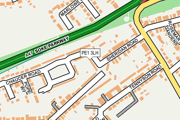 PE1 3LH map - OS OpenMap – Local (Ordnance Survey) PE1 3LH map - OS OpenMap – Local (Ordnance Survey)