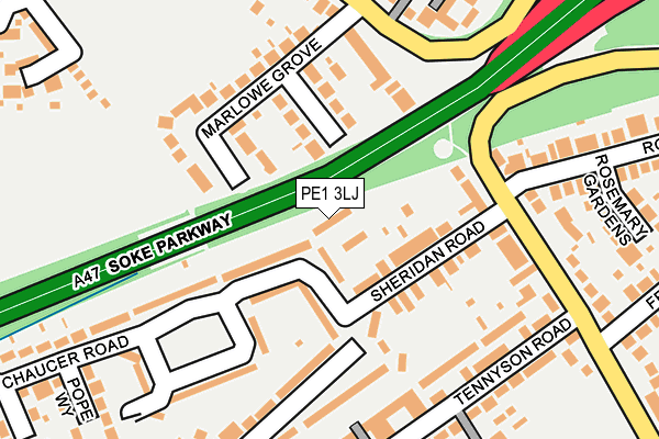 PE1 3LJ map - OS OpenMap – Local (Ordnance Survey) PE1 3LJ map - OS OpenMap – Local (Ordnance Survey)