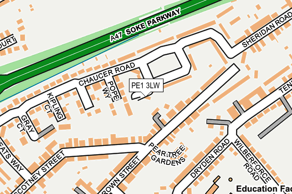 PE1 3LW map - OS OpenMap – Local (Ordnance Survey) PE1 3LW map - OS OpenMap – Local (Ordnance Survey)