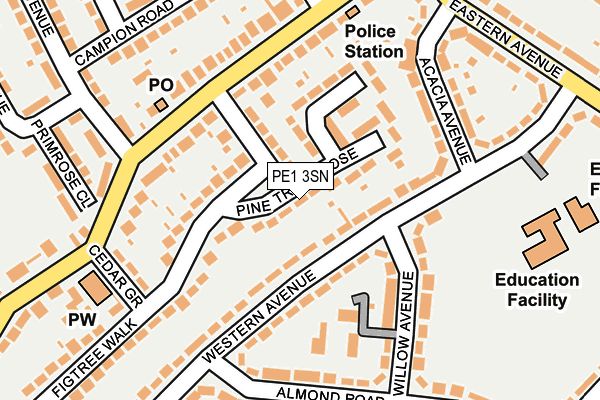 PE1 3SN map - OS OpenMap – Local (Ordnance Survey) PE1 3SN map - OS OpenMap – Local (Ordnance Survey)