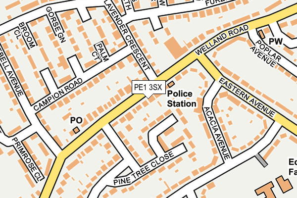 PE1 3SX map - OS OpenMap – Local (Ordnance Survey) PE1 3SX map - OS OpenMap – Local (Ordnance Survey)