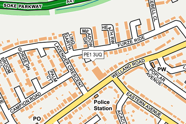PE1 3UQ map - OS OpenMap – Local (Ordnance Survey) PE1 3UQ map - OS OpenMap – Local (Ordnance Survey)