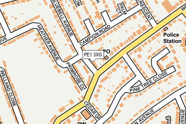 PE1 3XG map - OS OpenMap – Local (Ordnance Survey) PE1 3XG map - OS OpenMap – Local (Ordnance Survey)