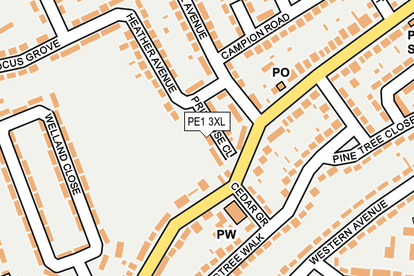 PE1 3XL map - OS OpenMap – Local (Ordnance Survey) PE1 3XL map - OS OpenMap – Local (Ordnance Survey)