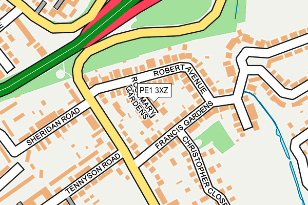 PE1 3XZ map - OS OpenMap – Local (Ordnance Survey) PE1 3XZ map - OS OpenMap – Local (Ordnance Survey)
