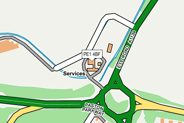 PE1 4BF map - OS OpenMap – Local (Ordnance Survey)