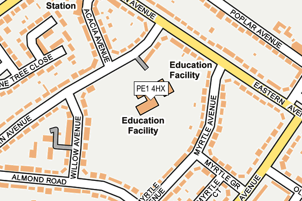 PE1 4HX map - OS OpenMap – Local (Ordnance Survey) PE1 4HX map - OS OpenMap – Local (Ordnance Survey)