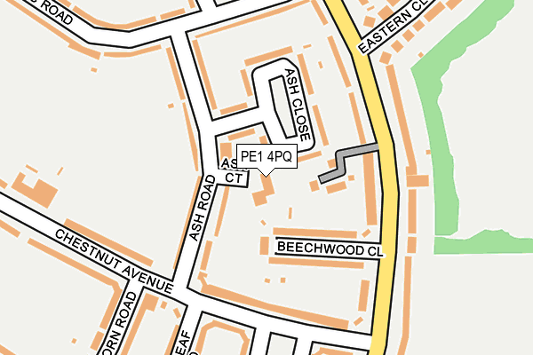 PE1 4PQ map - OS OpenMap – Local (Ordnance Survey)