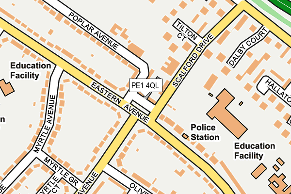 PE1 4QL map - OS OpenMap – Local (Ordnance Survey) PE1 4QL map - OS OpenMap – Local (Ordnance Survey)