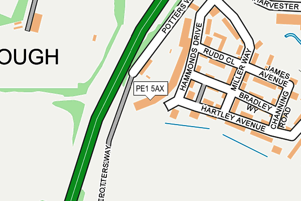 PE1 5AX map - OS OpenMap – Local (Ordnance Survey) PE1 5AX map - OS OpenMap – Local (Ordnance Survey)