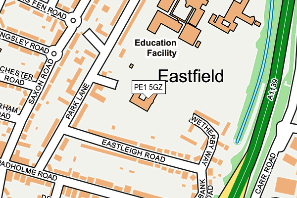 PE1 5GZ map - OS OpenMap – Local (Ordnance Survey) PE1 5GZ map - OS OpenMap – Local (Ordnance Survey)