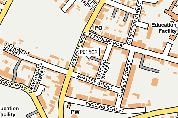 PE1 5QX map - OS OpenMap – Local (Ordnance Survey) PE1 5QX map - OS OpenMap – Local (Ordnance Survey)