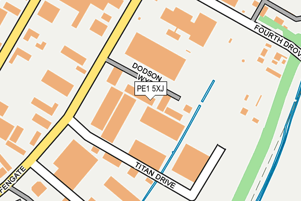 PE1 5XJ map - OS OpenMap – Local (Ordnance Survey)