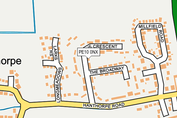 PE10 0NX map - OS OpenMap – Local (Ordnance Survey)