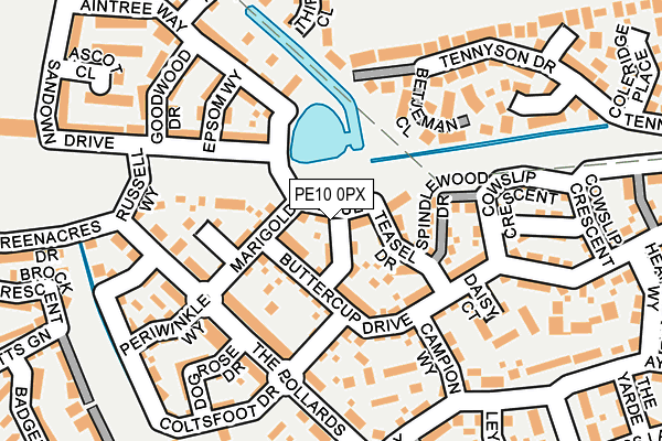 PE10 0PX map - OS OpenMap – Local (Ordnance Survey) PE10 0PX map - OS OpenMap – Local (Ordnance Survey)