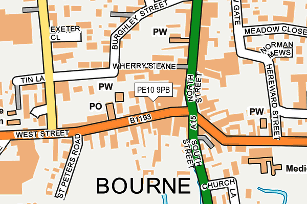 PE10 9PB map - OS OpenMap – Local (Ordnance Survey) PE10 9PB map - OS OpenMap – Local (Ordnance Survey)