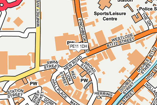PE11 1DH map - OS OpenMap – Local (Ordnance Survey)