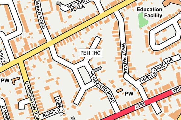 PE11 1HG map - OS OpenMap – Local (Ordnance Survey) PE11 1HG map - OS OpenMap – Local (Ordnance Survey)