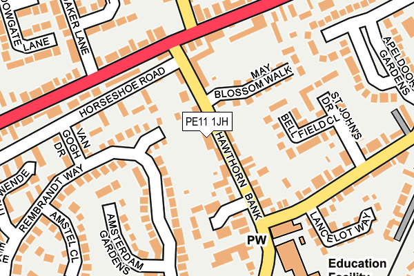 PE11 1JH map - OS OpenMap – Local (Ordnance Survey) PE11 1JH map - OS OpenMap – Local (Ordnance Survey)