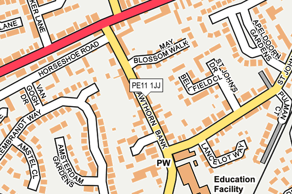 PE11 1JJ map - OS OpenMap – Local (Ordnance Survey) PE11 1JJ map - OS OpenMap – Local (Ordnance Survey)
