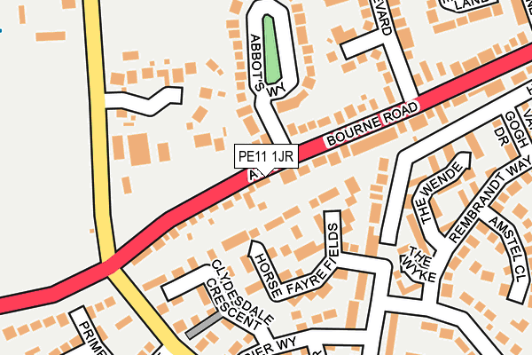 PE11 1JR map - OS OpenMap – Local (Ordnance Survey) PE11 1JR map - OS OpenMap – Local (Ordnance Survey)