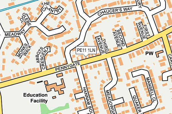 PE11 1LN map - OS OpenMap – Local (Ordnance Survey) PE11 1LN map - OS OpenMap – Local (Ordnance Survey)