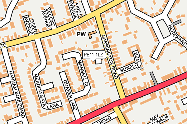 PE11 1LZ map - OS OpenMap – Local (Ordnance Survey) PE11 1LZ map - OS OpenMap – Local (Ordnance Survey)