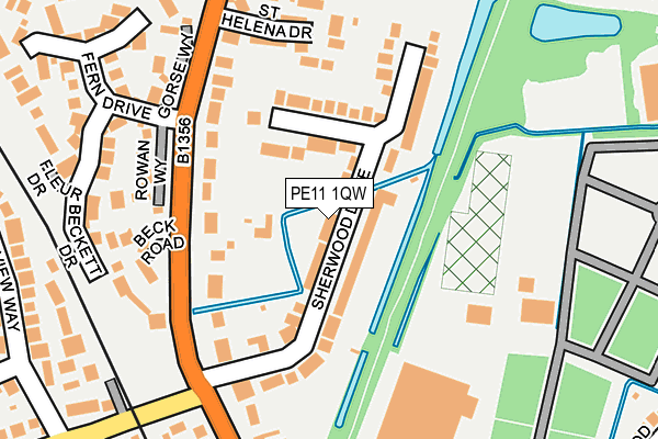 PE11 1QW map - OS OpenMap – Local (Ordnance Survey) PE11 1QW map - OS OpenMap – Local (Ordnance Survey)