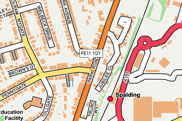 PE11 1QY map - OS OpenMap – Local (Ordnance Survey) PE11 1QY map - OS OpenMap – Local (Ordnance Survey)
