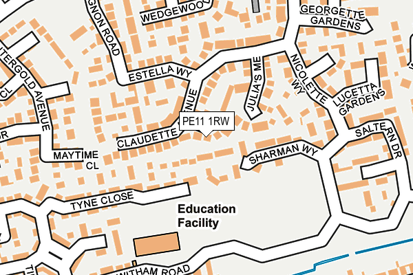 PE11 1RW map - OS OpenMap – Local (Ordnance Survey) PE11 1RW map - OS OpenMap – Local (Ordnance Survey)