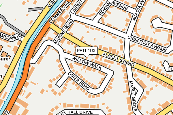 PE11 1UX map - OS OpenMap – Local (Ordnance Survey) PE11 1UX map - OS OpenMap – Local (Ordnance Survey)