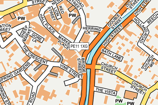 PE11 1XG map - OS OpenMap – Local (Ordnance Survey) PE11 1XG map - OS OpenMap – Local (Ordnance Survey)