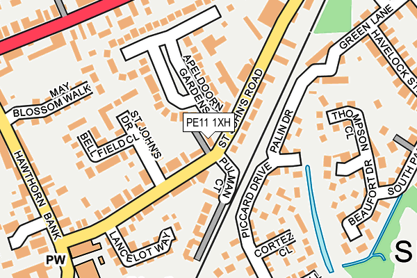 PE11 1XH map - OS OpenMap – Local (Ordnance Survey) PE11 1XH map - OS OpenMap – Local (Ordnance Survey)
